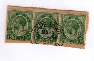 South Africa #2 strip of 3 - Used - CAT VALUE $1.00+++