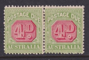 Australia, Scott J43 (SG D67), OG pair (disturbed gum)