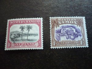 Stamps - Western Samoa - Scott# 167,172 -Mint Hinged & Used Part Set of 2 Stamps