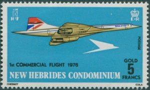 New Hebrides 1976 SG207 5f Concorde MNH