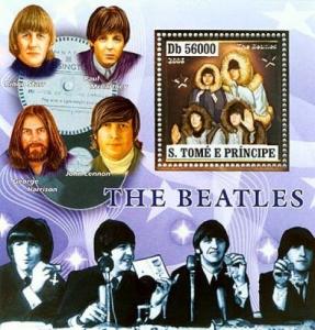 SAO TOME E PRINCIPE 2006 SHEET THE BEATLES SINGERS MUSIC SILVER st6403b