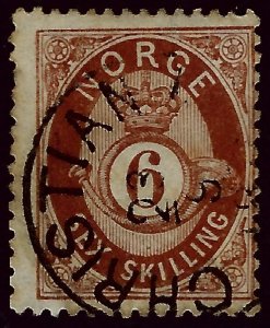 Norway #20 Used Fine 1 sh perf SCV$90...Chance to buy a Bargain!