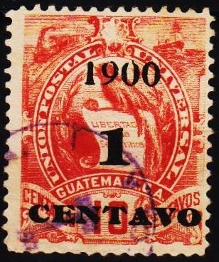 Guatemala.1900 1c on 10c  S.G.100 Fine Used