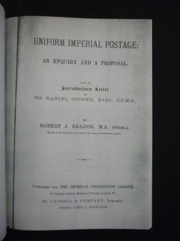 UNIFORM IMPERIAL POSTAGE - PHOTOCOPY by ROBERT J BEADON