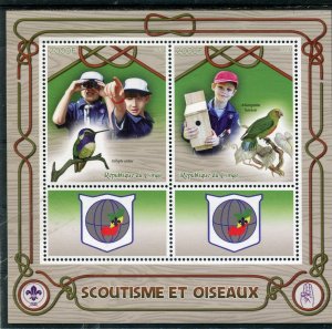 Congo 2015 SCOUTS & BIRDS Sheet Perforated Mint (NH)