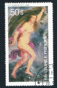 St Thomas & Prince 446 Used Painting Ruben Nude 1977 (BP78608)