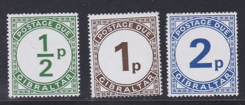 Gibraltar # J4-6, Postage Due Numerals, Mint NH, 1/2 Cat.