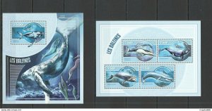 2014 Niger Fauna Marine Life Whales Les Baleines Kb+Bl ** St2751