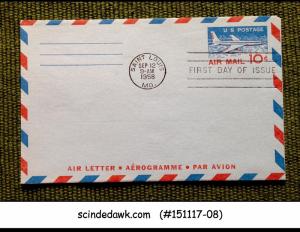 UNITED STATES USA - 1958 10C AIR MAIL ENVELOPE - FDI