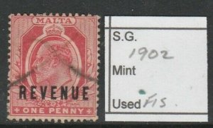 Malta   Revenue Stamp Fiscally used 1902