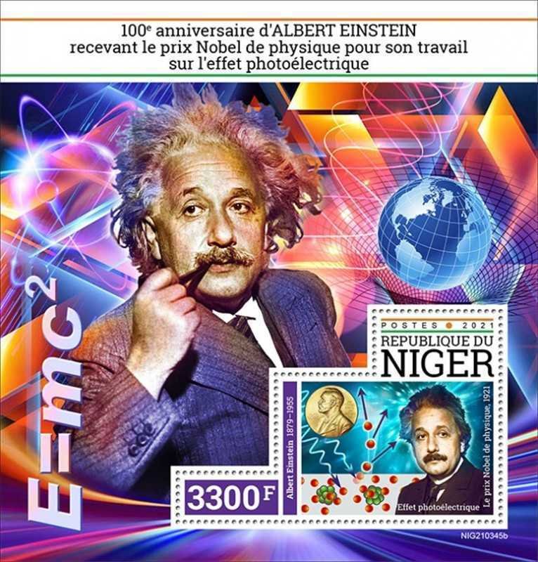 Niger - 2021 Albert Einstein & Nobel - Stamp Souvenir Sheet - NIG210345b