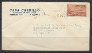 Cuba Sc. C40 Type of 1931 Foreign Postage Cuba to USA on Cover C4