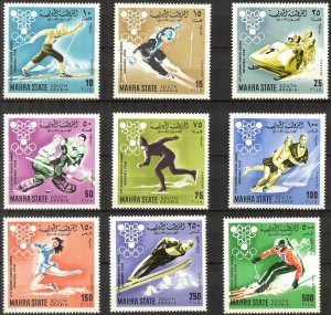 {AM009} Aden / Mahra 1967 winter Olympics 1968 set MNH Mi: 39/47 7,50 Eur.