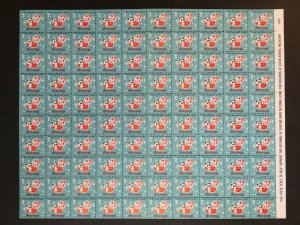 1960-1961 VFW Home Holiday Greetings Seals MNH Sheet of 100