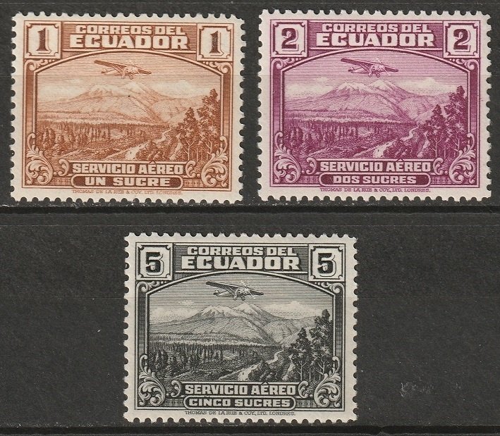 Ecuador 1939 Sc C70-2 air post set MH*