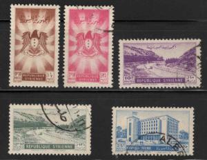 Syria Scott 358-362 Used short set 5/6 1950