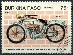 Burkina Faso Sc#690 Used, 75fr multi, Motorcyle Centenary (1985)