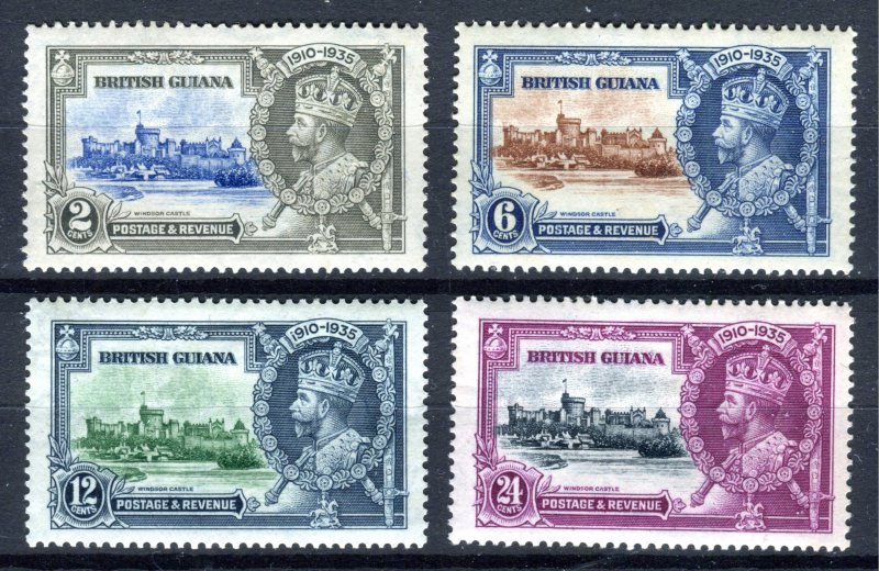 British Guiana 1935 KGV. Silver Jubilee set of 4. Mint. LH. SG301-304.
