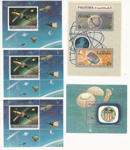 Fujeira, Postage Stamp, # Lot of 5 Space Sheets, JFZ