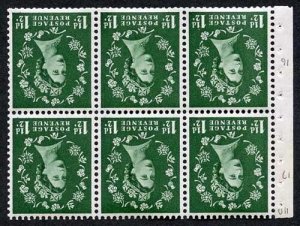 SG589Wi 1 1/2d Wilding 2nd Graphite Wmk INVERTED Pane U/M