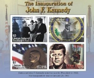 Union Island 2006 - inauguration of J.F.K Sheet of 4 Perforated stamps MNH