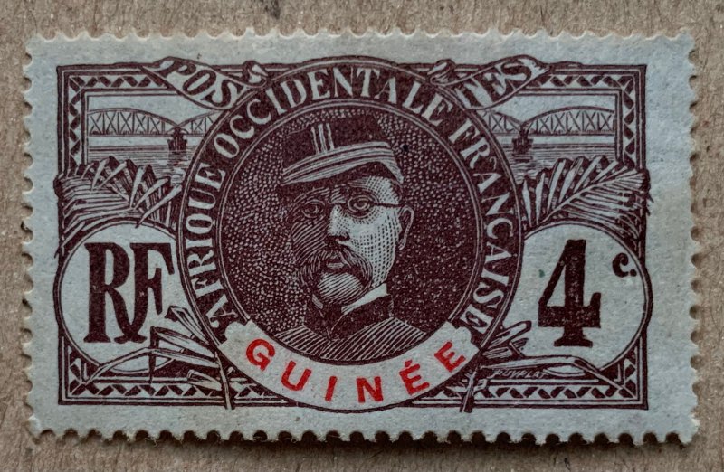 French Guinea 1906 4c Faidherbe, unused. Scott 35, CV $1.60