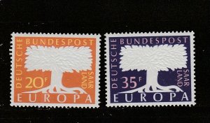 Saar  Scott#  286-287  MNH  (1957 United Europe)