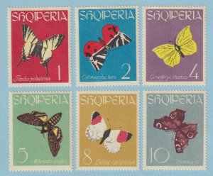 ALBANIA 691 - 696 BUTTERFLIES - MINT LIGHTLY HINGED OG * EXTRA FINE - Y186