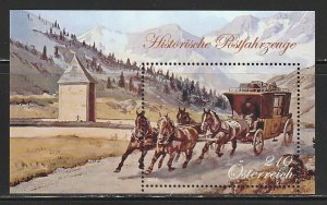 2018 Austria - Sc 2752 - MNH VF - 1 MS - Horse-drawn coach