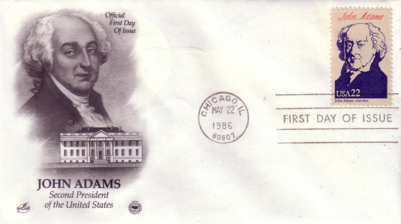 U.S. FDC Sc.# 2216b John Adams, Artcraft L610