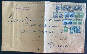 1937 Palma De Mallorca Spain Oversized Civil War Censored Cover To Burgos