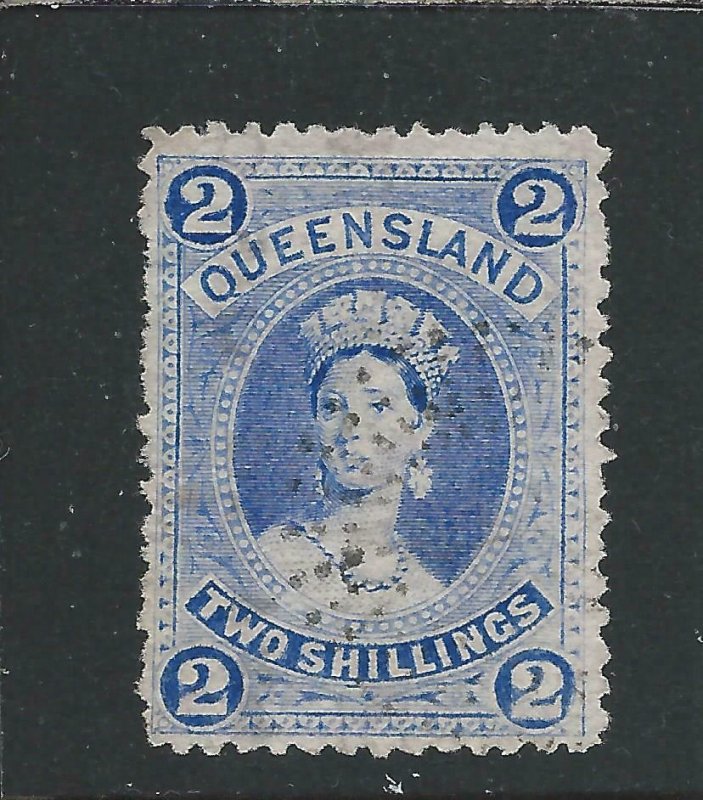 QUEENSLAND 1882-95 2s BRIGHT BLUE GU SG 152 CAT £65