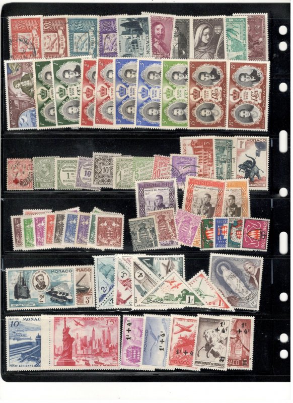 MONACO COLLECTION ON STOCKPAGES, BOTH MINT AN USED