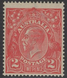 AUSTRALIA SG63 1922 2d BRIGHT ROSE-SCARLET MTD MINT 