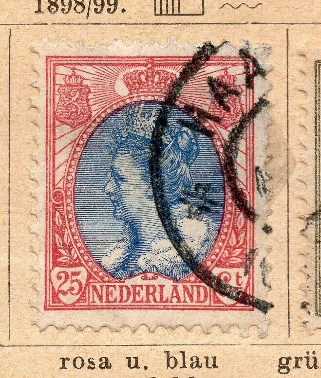 Netherlands 1898-99 Early Issue Fine Used 25c. NW-09034