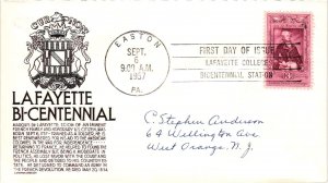 #1097 Lafayette Centennial – Anderson Cachet Addressed to Anderson Scand