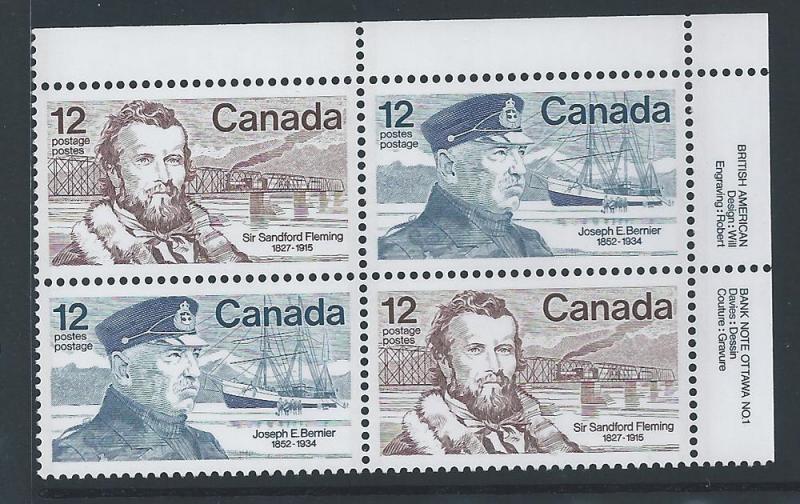 Canada #739a UR PL BL Famous Canadians 12¢ MNH5