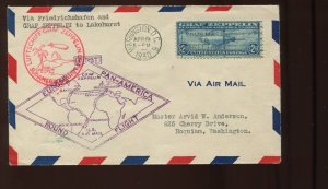 C15 Graf Zeppelin APRIL 19 1930 First Day Cover to Hoquiam Washington (Cv 989)