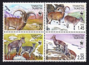 Tajikistan WWF Bharal 4v Block of 4 2005 MNH SC#266 a-d SG#282-285 MI#392-395
