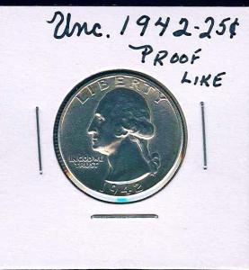 1942-p Silver Unc. Quarter...NR