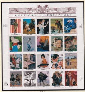2001 American Illustrators 20 designs Sc 3502 MNH 34c sheet of 20