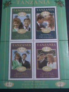 TANZANIA-ROYAL WEDDING -PRINCE ANDREW MNH S/S SHEET-VERY FINE