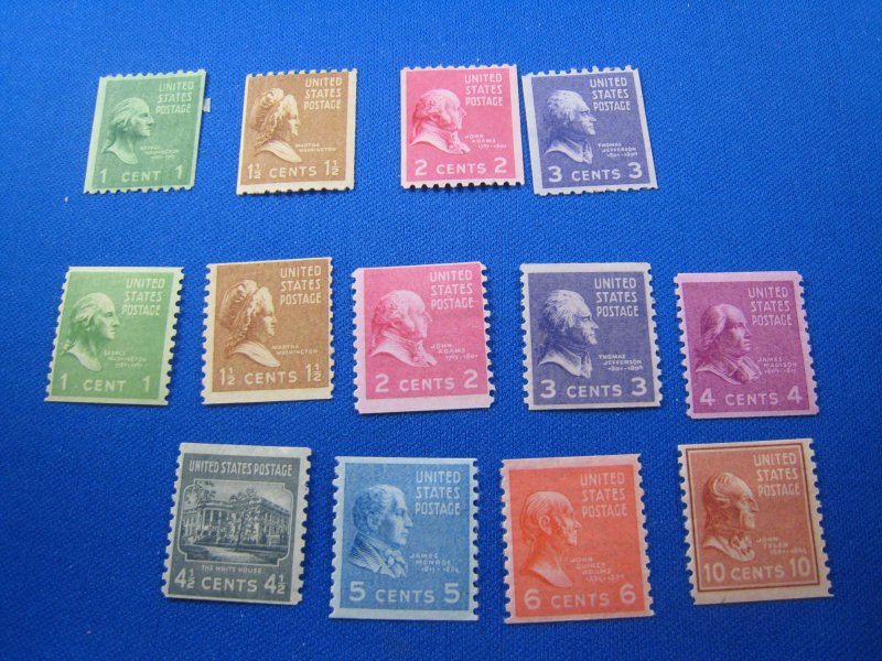 UNITED STATES,  1939   SCOTT #839-851   -   MLH