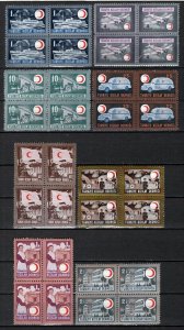 Turkey 1946 Red Crescent Set in Blocks of 4 MNH #RA101-108 CV$240