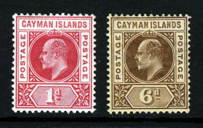 CAYMAN ISLANDS KE VII 1902-05 1d. Carmine CCA & 6d. Brown MCCA SG 4 & SG 11 MINT