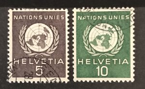 Switzerland 1955-59 #7o21-22, Used, CV $.50