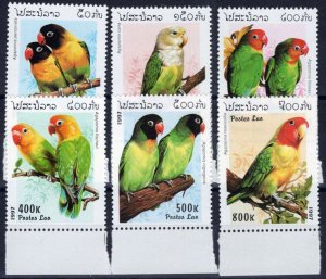 ZAYIX Laos 1312-1317 MNH Parrots Birds 100323S73