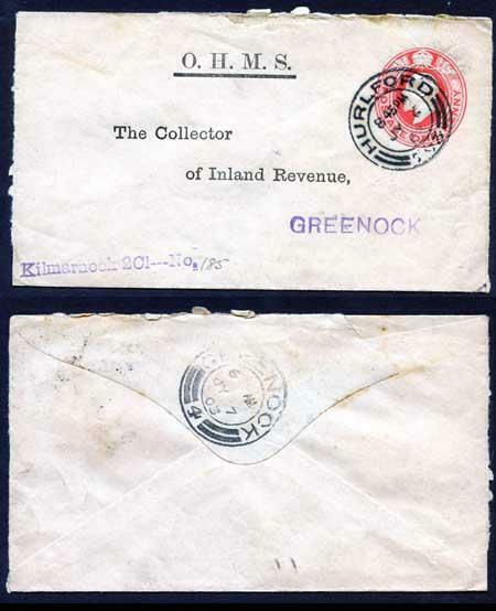 EO54 KEVII 1d Carmine Used Envelope With OHMS and The Collector