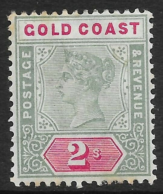 GOLD COAST SG32 1898 2/= GREEN & CARMINE MTD MINT