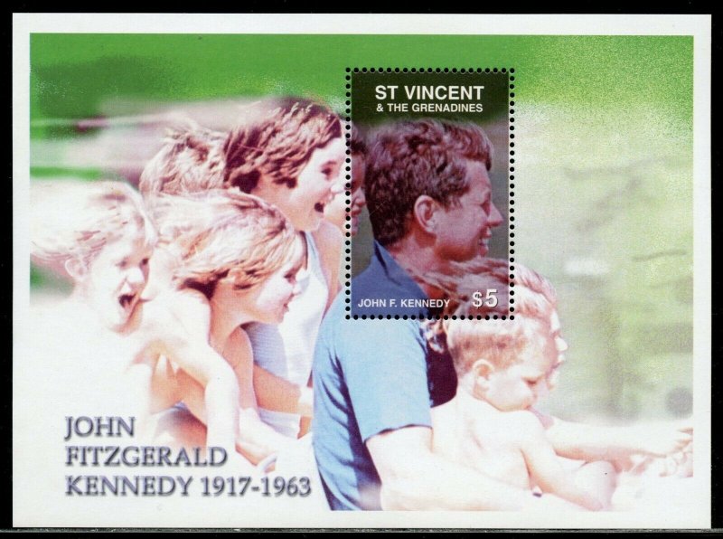 ST, VINCENT GREN. JOHN FITZGERALD  KENNEDY 1917-1963 S/S II  MINT NEVER  HINGED 